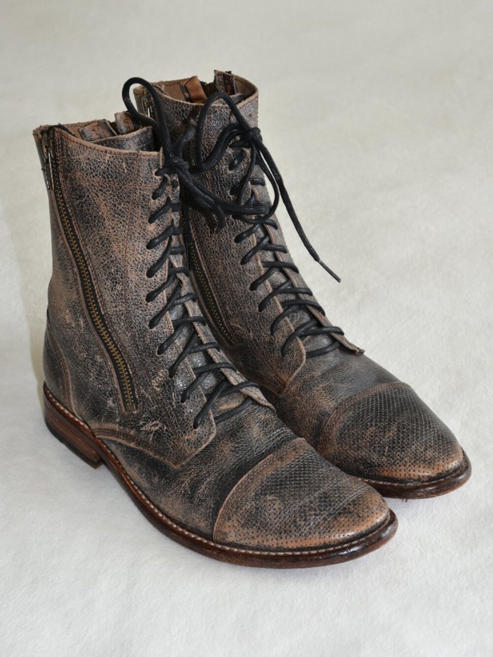 Bed Stu Cobbler Combat Boots | Teak Lux | Size 8.5